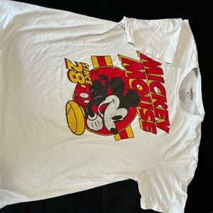 Disney Mickey and Friends White Tee with Red and Yellow Graphic